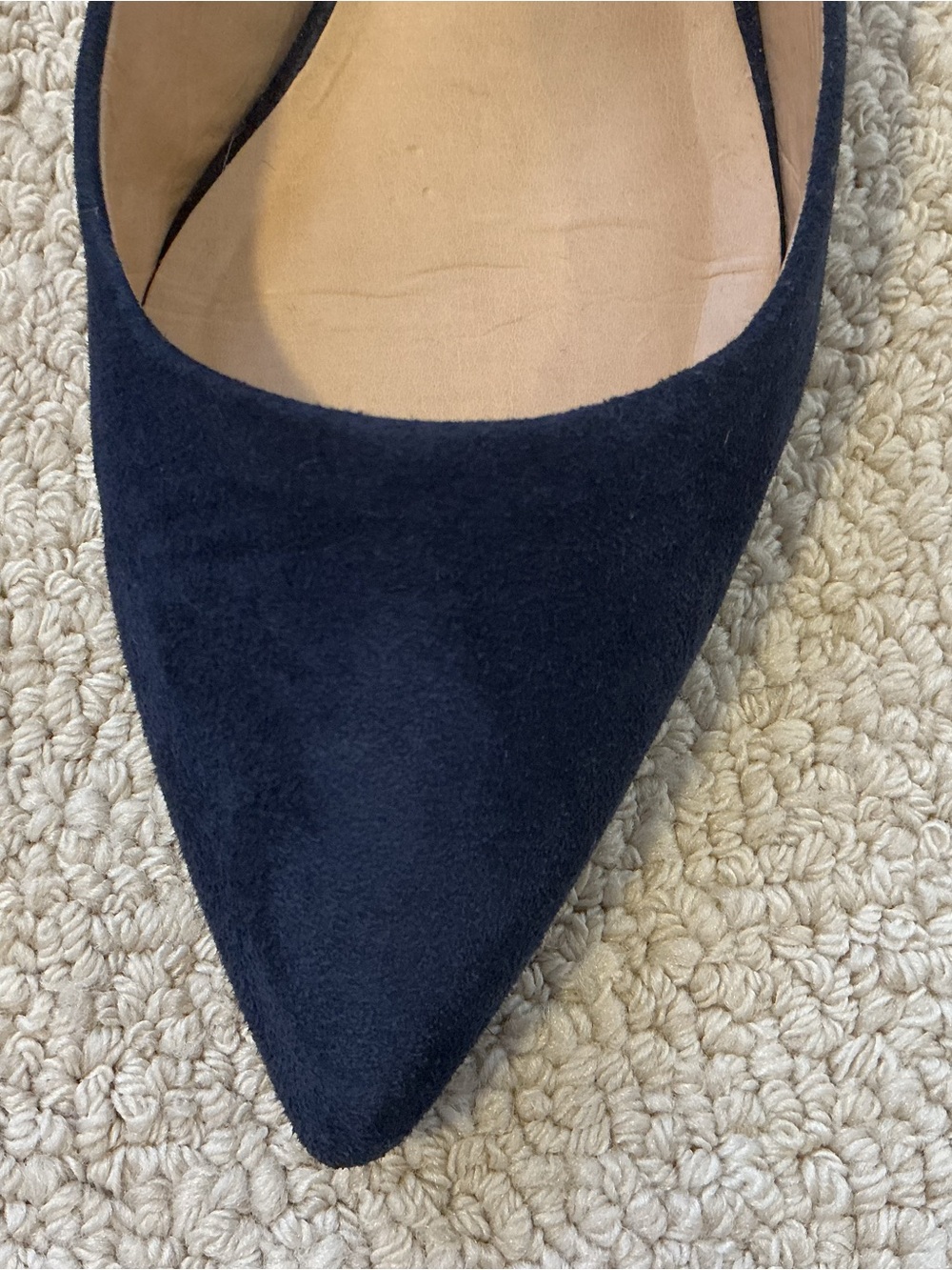 Franco Sarto Navy Suede Pointed Toe Pumps - Picture 2 of 9